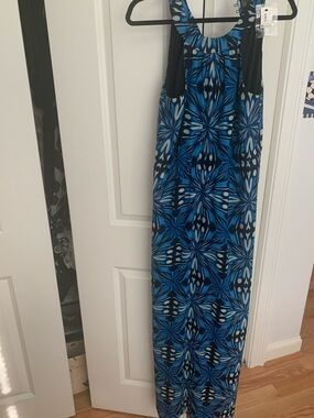 The Limited NWT  Blue and Black Patterned Maxi Dress